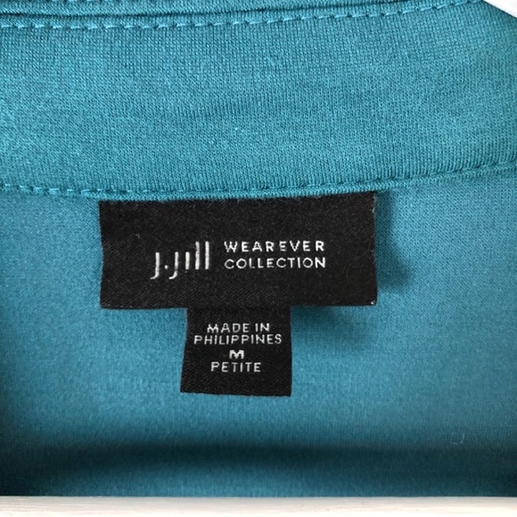 J. Jill Wearever Teal Blazer Women's Size MP Relaxed Fit - Picture 3 of 14